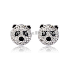 Fashion cute panda shape diamond stud earrings wholesale
